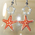Starfish Earrings - Acrylic And Enamel On Canvas